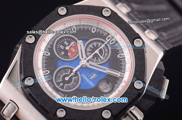 Audemars Piguet Ruben Baracello Grand Prix Limited Edition Swiss Valjoux 7750 Automatic Steel Case with PVD Bezel and Black Leather Strap - Click Image to Close